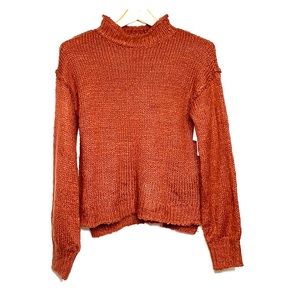 NWTs ABOUND Chunky Rust Mock Neck Knit Sweater